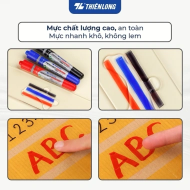 Hộp 10 cây Bút Lông Dầu Thiên Long - Mực bám dính, nhanh khô, không độc hại, 110k 5