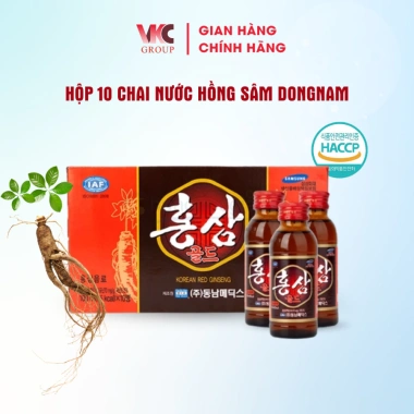 Hộp 10 chai Nước Hồng Sâm Dongnam Hàn Quốc 100ml - Giá ưu đãi 78.900đ