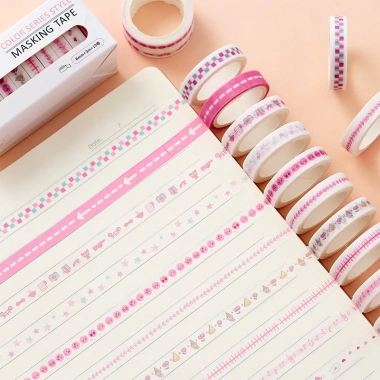 Hộp 10 cuộn băng dính Washitape phong cách đa dạng – Trang trí sổ tay, bullet journal, giá 22.000 VND 9 Hộp 10 cuộn băng dính Washitape phong cách đa dạng – Trang trí sổ tay, bullet journal, giá 22.000 VND 9