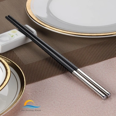 Hộp 10 Đôi Đũa Hợp Kim Chống Mốc, Chịu Nhiệt Cao, Không Trượt Sang Trọng HADU