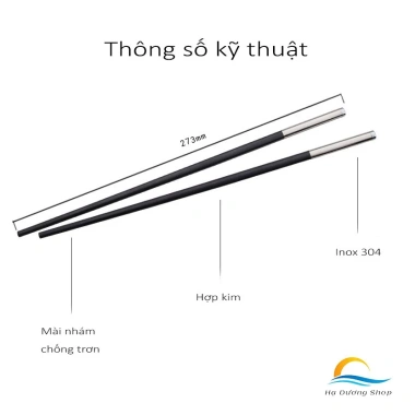 Hộp 10 Đôi Đũa Hợp Kim Chống Mốc, Chịu Nhiệt Cao, Không Trượt Sang Trọng HADU
