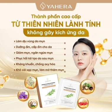 Hộp 10 Mặt Nạ Mụn Thạch Nước Dừa Tươi YAHERA Premium Giảm Mụn, Cấp ẩm, Làm Dịu Da, Giá 290.000₫