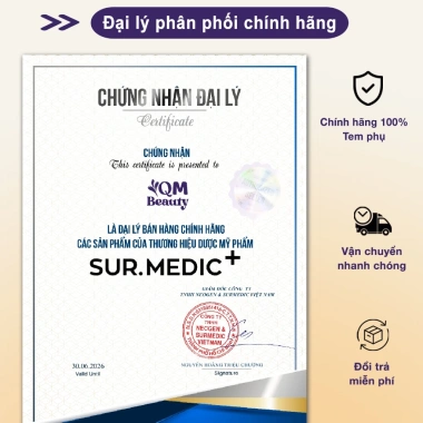 Hộp 10 mặt nạ SurMedic vi sợi Hàn Quốc - Dưỡng sáng, phục hồi, cấp ẩm da 285k