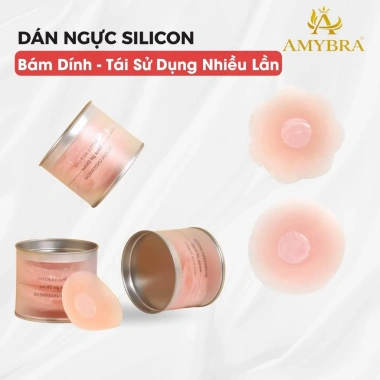 Hộp 10 miếng dán ngực silicone keo an toàn, dùng nhiều lần nhũ hoa AMYBRA H02 49k 2