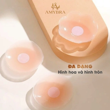 Hộp 10 miếng dán ngực silicone keo an toàn, dùng nhiều lần nhũ hoa AMYBRA H02 49k 5