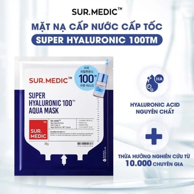 Hộp 10 miếng mặt nạ Sur.Medic Hàn Quốc - Dưỡng ẩm, sáng, phục hồi da, giá 277.000₫ 2