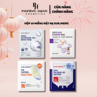 Hộp 10 miếng mặt nạ Sur.Medic Hàn Quốc - Dưỡng ẩm, sáng, phục hồi da, giá 277.000₫ 10