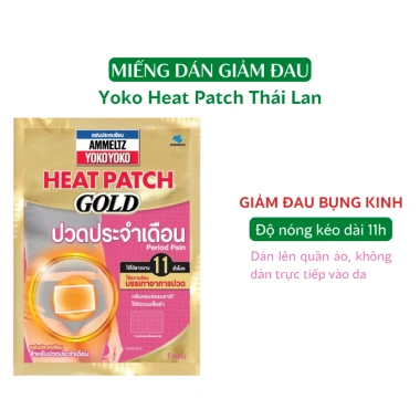 Hộp 10 miếng Miếng dán giảm đau YoKo Heat Patch Gold - Giảm lưng, vai gáy, bụng