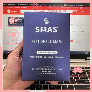 Hộp 10 miếng Smas Peptide Silk Mask 24h cấp ẩm, phục hồi da - Chỉ 829.000₫