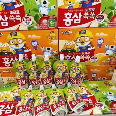 Hộp 10 túi Hồng Sâm Trái Cây Paldo Pororo Việt Quất Cam Táo giá 175.420₫