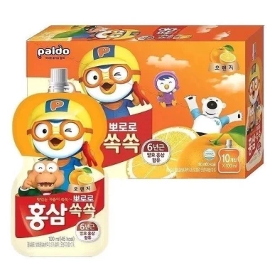 Hộp 10 túi Hồng Sâm Trái Cây Paldo Pororo Việt Quất Cam Táo giá 175.420₫ 2