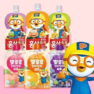 Hộp 10 Túi Nước Hồng Sâm Trái Cây Pororo Paldo Hàn Quốc 100ml Trẻ 1+ 3 Vị 200k