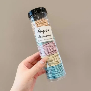 Hộp 100 Dây Chun Cột Tóc Co Dãn, Tiện Lợi, Phong Cách Hàn Quốc - Giá Ưu Đãi