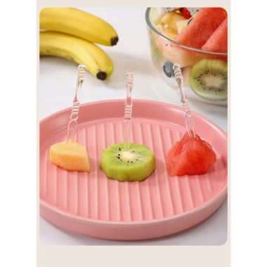 Hộp 100 dĩa & nĩa ăn trái cây nhựa - Đẹp, tiện lợi cho tiệc tết, giá chỉ 35.000đ