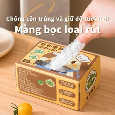 Hộp 100 màng bọc thực phẩm co giãn siêu dai, siêu chắc - Giá chỉ 22.900₫ 4