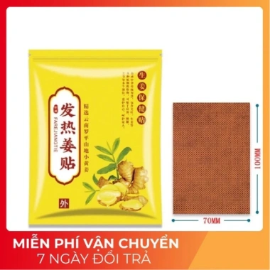 Hộp 100 miếng Dán Gừng Tỏa Nhiệt Giảm Đau Xương Khớp, Đau Bụng - Chỉ 24.000đ