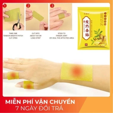 Hộp 100 miếng Dán Gừng Tỏa Nhiệt Giảm Đau Xương Khớp, Đau Bụng - Chỉ 24.000đ