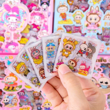 Hộp 100 sticker Babythree Sanrio LABUBU - Trang trí sưu tầm, chỉ 25.000 VNĐ