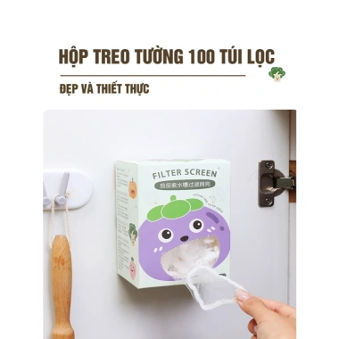 Hộp 100 túi đựng lọc rác dán tường hình cà tím tiện lợi giảm giá 15.000 VND