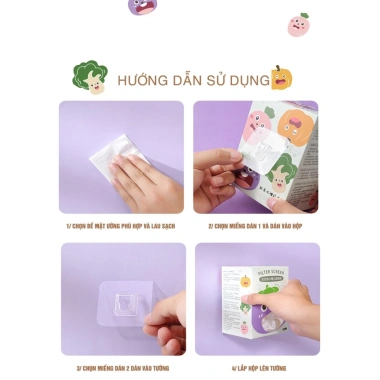 Hộp 100 túi đựng lọc rác dán tường hình cà tím tiện lợi giảm giá 15.000 VND