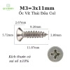 Hộp 1.000 con Ốc vít Thái M3 ren xoắn Col dài 11mm - Ampli, quạt, vỏ sạc - Quỳnh Diễn 2