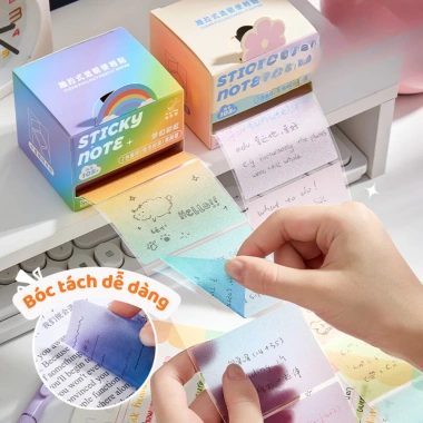 Hộp 105 Giấy Note NHAMOI Trong Suốt Chống Thấm - Nhiều màu, Viết Bút Bi Gel, 23.500 VND 2