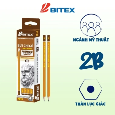 Hộp 12 Bút chì Bitex 2B/4B/6B/8B - Chuyên dụng cho Mỹ thuật, Giá ưu đãi 23.100₫ 4