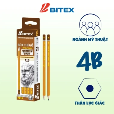 Hộp 12 Bút chì Bitex 2B/4B/6B/8B - Chuyên dụng cho Mỹ thuật, Giá ưu đãi 23.100₫ 5