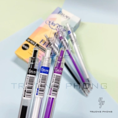 Hộp 12 Bút Gel Bấm Eras Ngòi 0.5mm 3 Màu Xanh Đen Tím – Trơn Đều, Giá 81.800₫