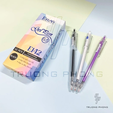 Hộp 12 Bút Gel Bấm Eras Ngòi 0.5mm 3 Màu Xanh Đen Tím – Trơn Đều, Giá 81.800₫