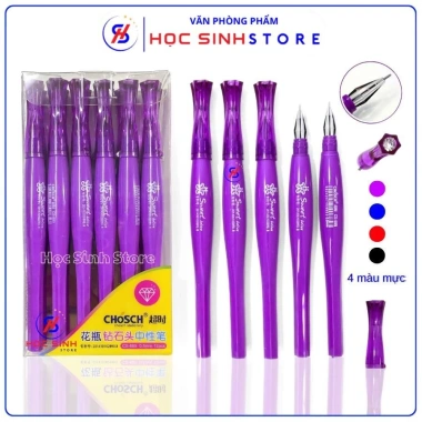 Hộp 12 Bút Gel Chosch CS885 Ngòi Kim 0.5mm Nét Nhỏ Đầu Kim Cương Giá 65.000đ Màu Xanh Tím Đỏ Đen