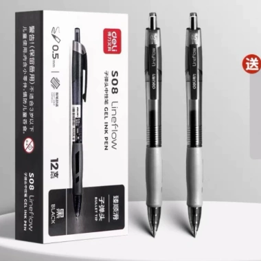 Hộp 12 Bút Gel Deli S08 Đầu Ngòi 0.5mm Viết Tiếng Trung Nhật Cực Trơn Mượt Giá 60k