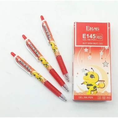 Hộp 12 Bút Gel Eras E145 Ngòi 0.5mm - Xanh Đen Đỏ - Giá ưu đãi 87.120 VND