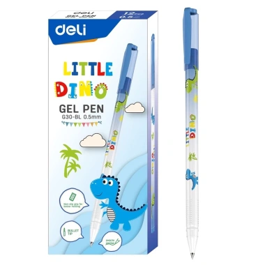 Hộp 12 bút gel nước Deli EG30 G30 ngòi 0.5mm họa tiết khủng long - Ruột G36 thay thế, chỉ 25.000₫