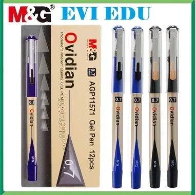 Hộp 12 bút ký gel Ovidian M&G AGP11.571 ngòi 0.7mm ruột thay 6.128 - Giá 110.000₫