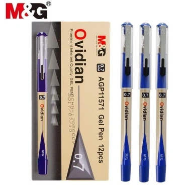 Hộp 12 bút ký gel Ovidian M&G AGP11.571 ngòi 0.7mm ruột thay 6.128 - Giá 110.000₫