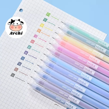 Hộp 12 bút mực gel Mira cute ARCHI - Ngòi 0.5mm, đa màu, viết calligraphy, chỉ 39.900đ 6 Hộp 12 bút mực gel Mira cute ARCHI - Ngòi 0.5mm, đa màu, viết calligraphy, chỉ 39.900đ 6