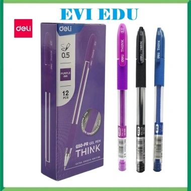 Hộp 12 cây bút gel Deli CG50 ngòi 0.5mm - Viết êm trơn, giá ưu đãi 25.000đ