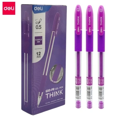 Hộp 12 cây bút gel Deli CG50 ngòi 0.5mm - Viết êm trơn, giá ưu đãi 25.000đ