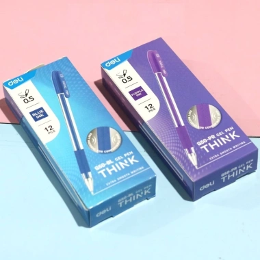 Hộp 12 cây bút gel Deli CG50 ngòi 0.5mm - Viết êm trơn, giá ưu đãi 25.000đ