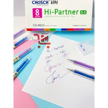 Hộp 12 Cây Bút Gel Mực Nước Xanh Tím CHOSCH HI PARTNER CS-8.623 Giá chỉ 49.900 VNĐ