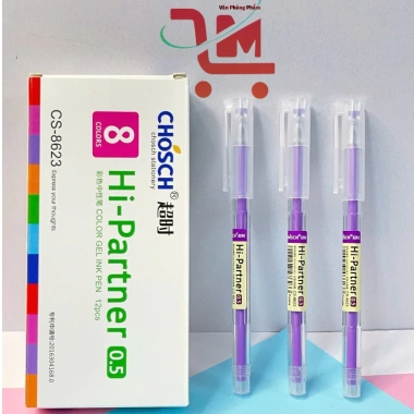 Hộp 12 Cây Bút Gel Mực Nước Xanh Tím CHOSCH HI PARTNER CS-8.623 Giá chỉ 49.900 VNĐ