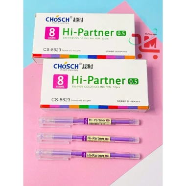Hộp 12 Cây Bút Gel Mực Nước Xanh Tím CHOSCH HI PARTNER CS-8.623 Giá chỉ 49.900 VNĐ