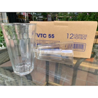 Hộp 12 cốc thủy tinh Việt Tiệp sọc to 55 & sọc nhỏ 54 - 310ml/250ml, giảm giá 99k