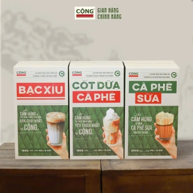 Hộp 12 gói Cà phê hòa tan Cộng Bạc Xỉu, Cốt Dừa, Cà Phê Sữa Ưu đãi 78.000₫