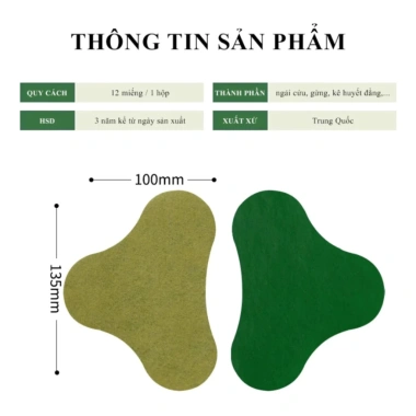 Hộp 12 miếng dán Ngải Cứu DIDOGLT - Giảm nhức đau cổ vai gáy, giảm giá 22.000đ