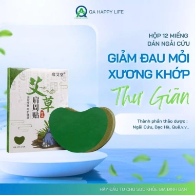 Hộp 12 miếng dán ngãi cứu QA Happy Life giảm đau mỏi xương khớp, lưu thông máu 19.500₫