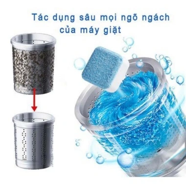 Hộp 12 viên tẩy vệ sinh lồng máy giặt - Loại bỏ mùi bẩn, chỉ 26.000 VND
