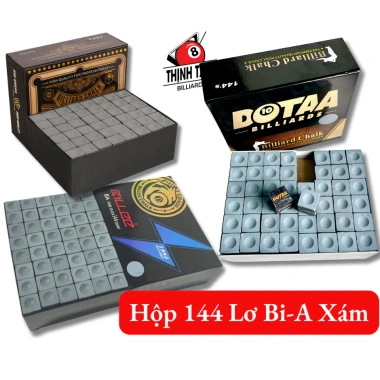 Hộp 144 viên Lơ TT.Pro 10A Xám - Phấn bôi đầu Cơ Bida DOTAA, Bida Xám Thịnh Tâm cao cấp, giảm giá 22% chỉ 700.000 VND