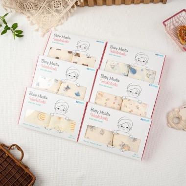 Hộp 2 Khăn Tắm Muslin 2 Lớp Mềm Mại 100x100cm Thấm Hút Tốt Cho Bé Sơ Sinh Giá Ưu Đãi 229.000 VND